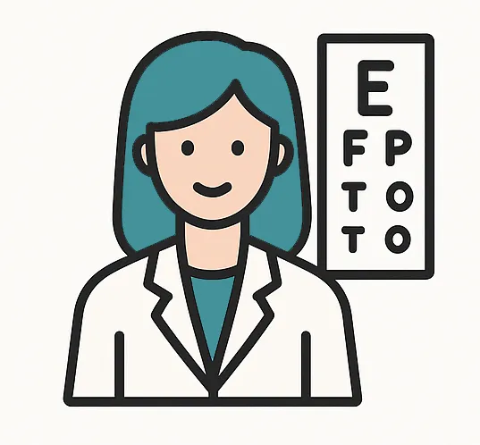 Optometrist talking with patient during initial Ortho-K discussion