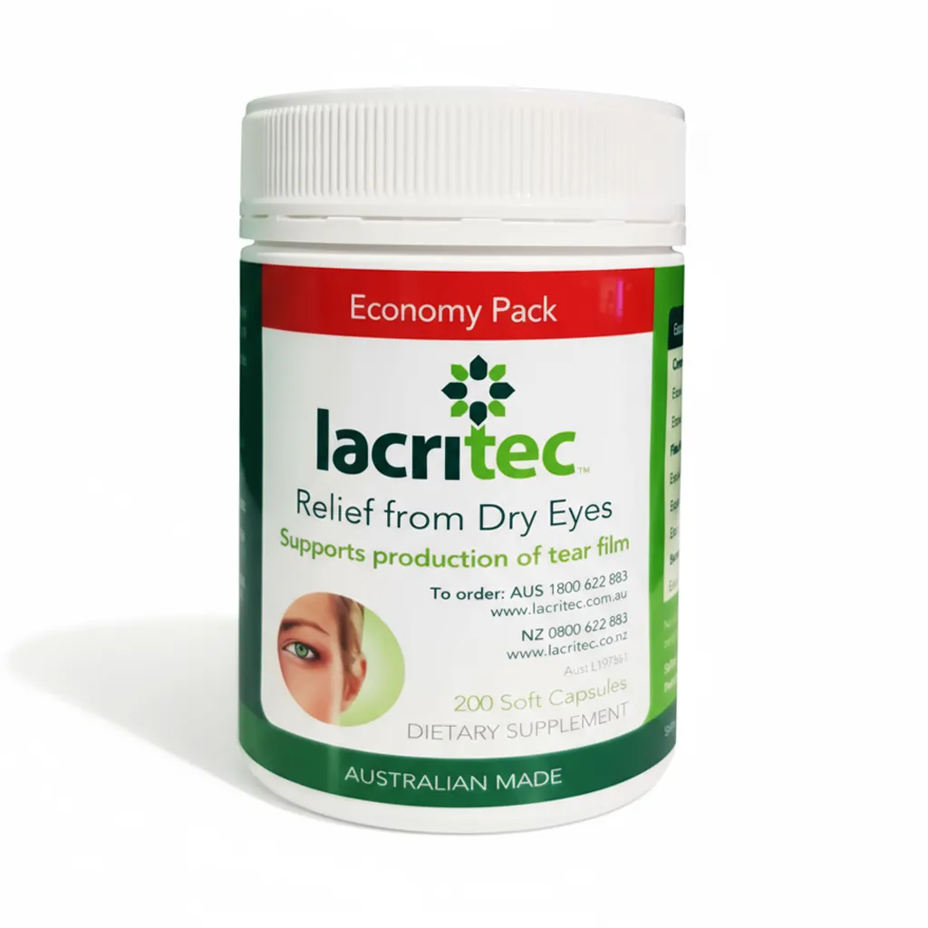 Lacritec 200 capsules Relief From Dry Eyes and eye strain DHA and EPA Omega 3